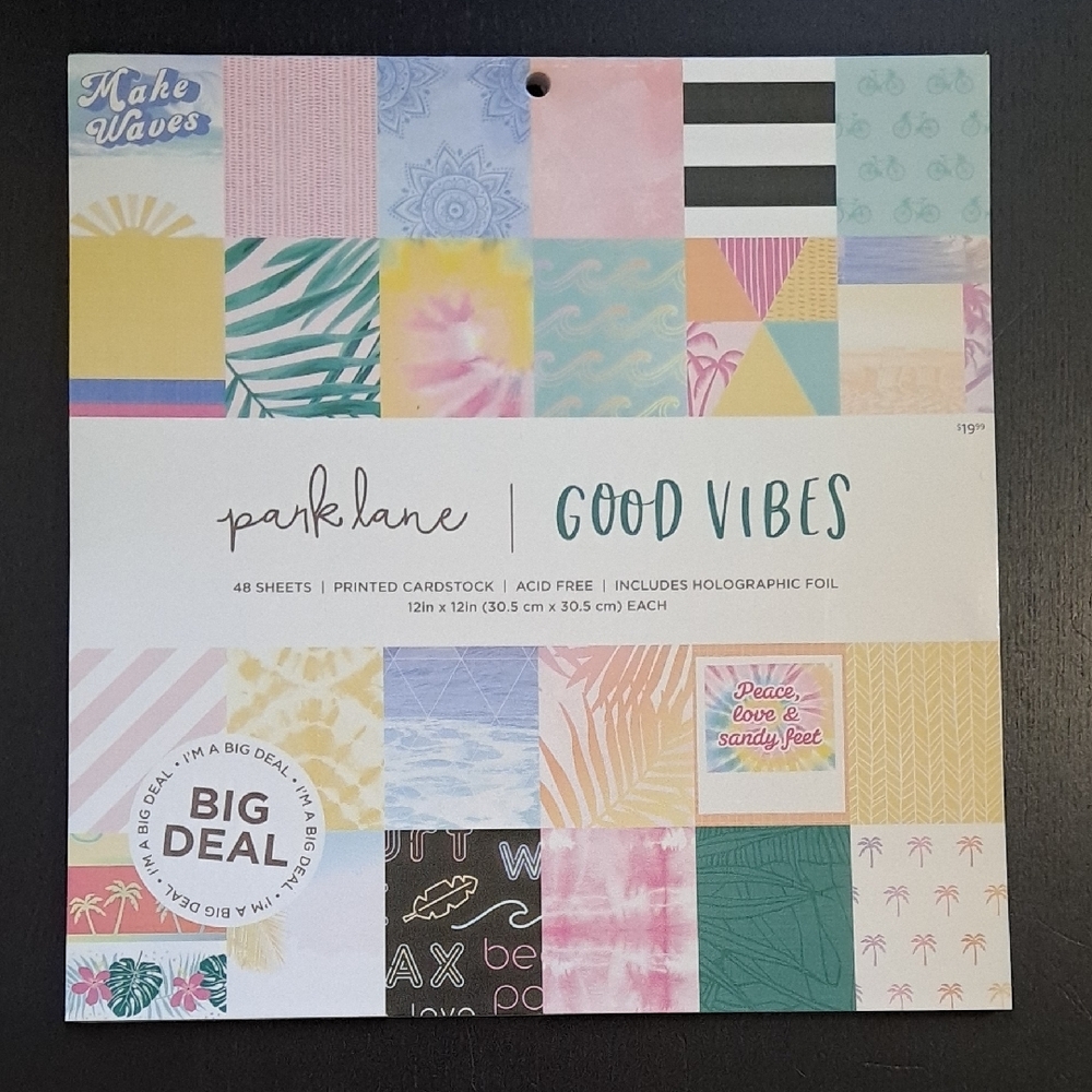 NEW Park Lane Good Vibes neon multicolor Cardstock- 7 Sheets